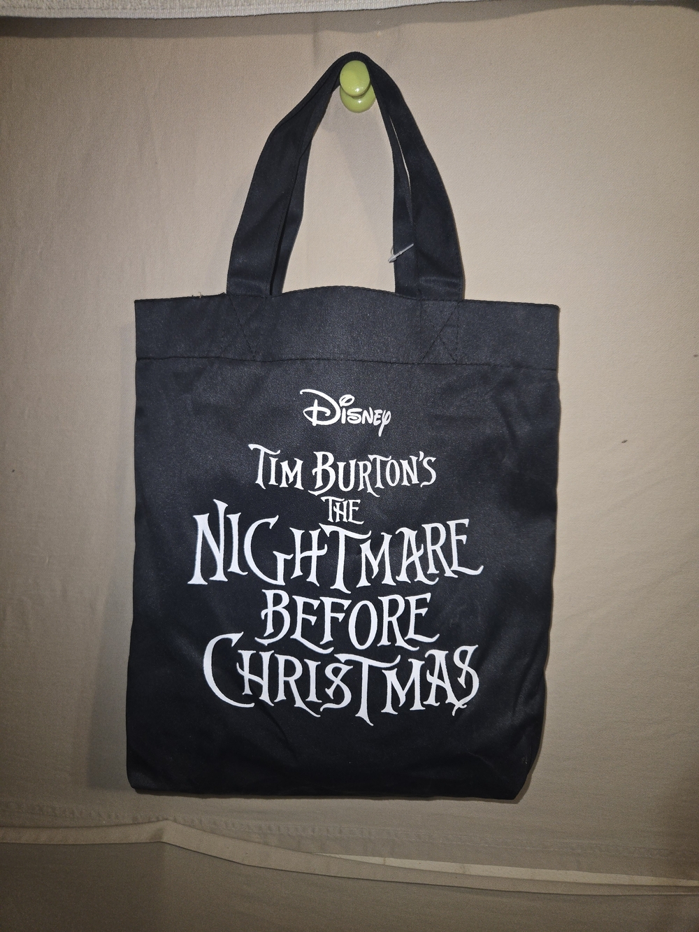 Disney Tim Burton's The Nightmare Before Christmas Black Tote Bag